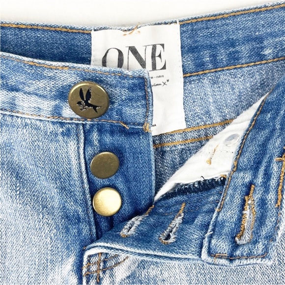 ONE By ONE TEASPOON Bonitas Low Waist Medium Rise Button Fly Jean Shorts - Picture 2 of 6